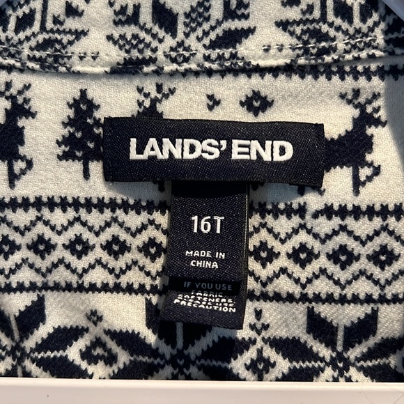 Women’s Lands End flannel shirt 16T - Picture 2 of 3